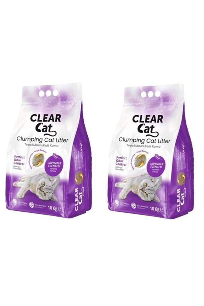 ClearCat Lavantalı Topak Bento Kedi Kumu İnce 10 Lt *2 adet