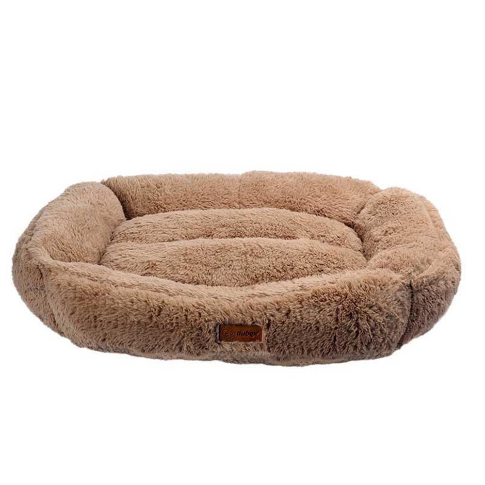 Dubex Brownie Peluş Kedi Köpek Yatağı Dikdörtgen Camel Large
