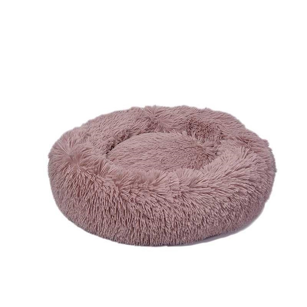 Dubex Ponchik Peluş Kedi Köpek Yatağı Pembe Medium