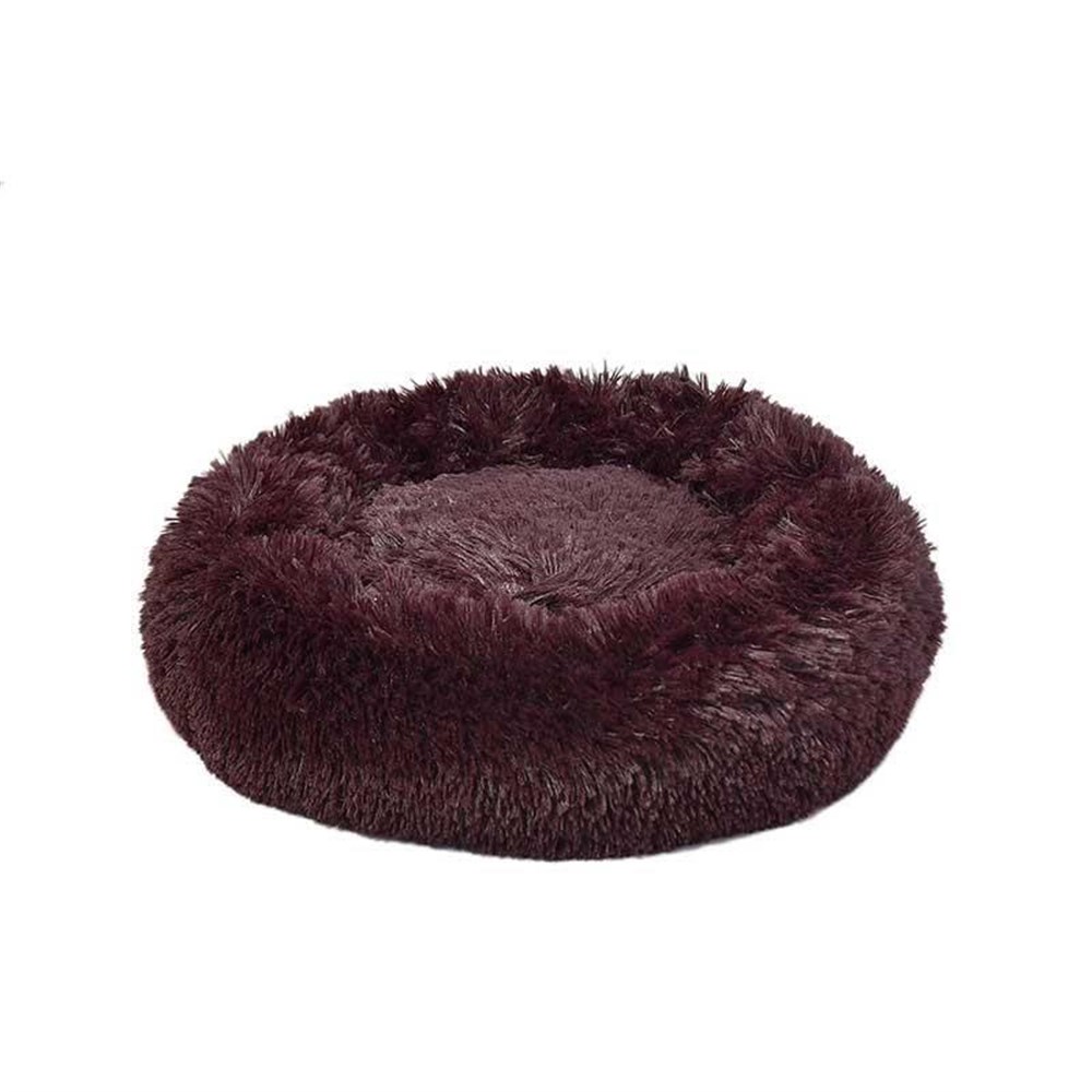 Dubex Ponchik Peluş Kedi Köpek Yatağı Bordo Medium