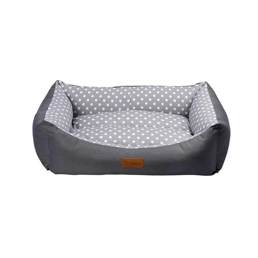 Dubex Puantiyeli Köpek Yatagi 70x95x22cm (Gri) [XL]