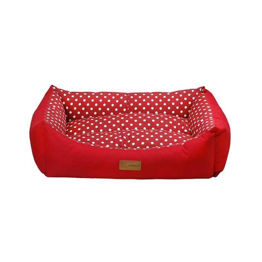 Dubex Puantiyeli Köpek Yatagi 70x95x22cm (Kirmizi) [XL]