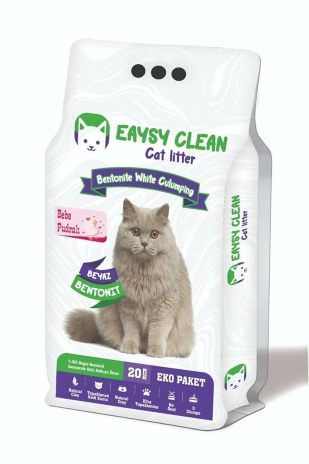 Eaysy Clean Bebek Pudra Kokuli Ince Taneli Kedi Kumu 20 Lt
