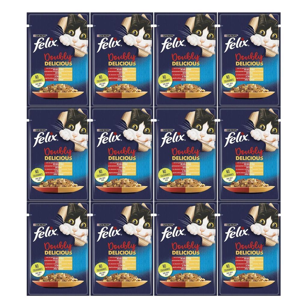 Felix Çifte Lezzet Sığır & Tavuklu Kedi Yaş Mama 85 Gr X 12 Adet