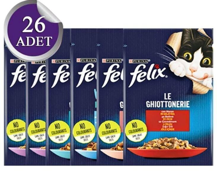FELİX Karışık Paket Pouch Kedi Maması 26 X 85 Gr