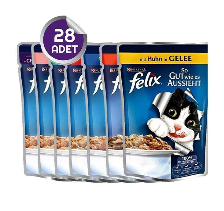 FELİX Karma Paket Kedi Konserve Maması 28 Adet x 85gr