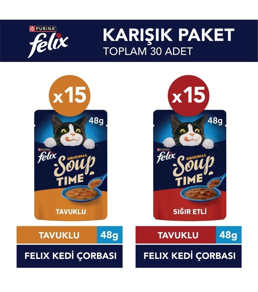 FELIX Kedi Çorbası Karışık 30 Lu