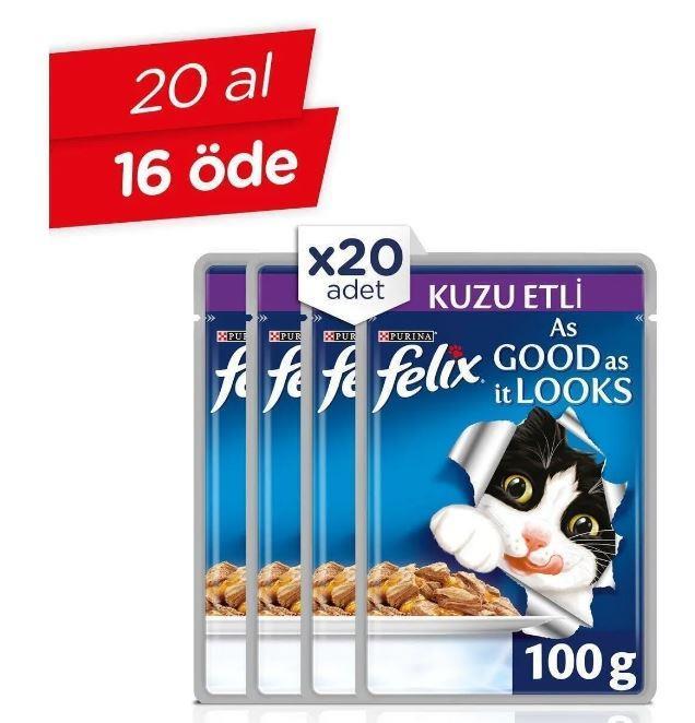FELİX Kuzu Etli Kedi Pouch Konserve X 20 Adet