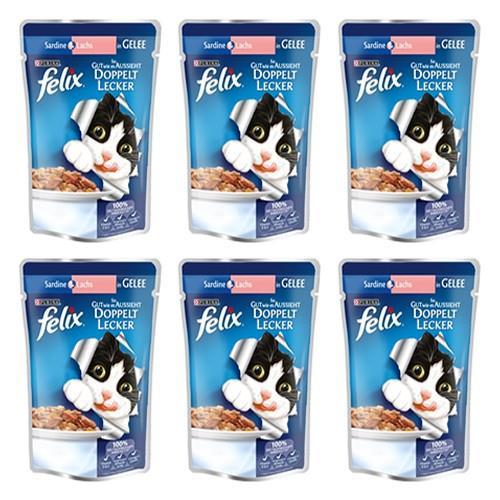 Felix Somon Ve Sardalyalı Kedi Yaş Mama 85 Gr X 6 Adet