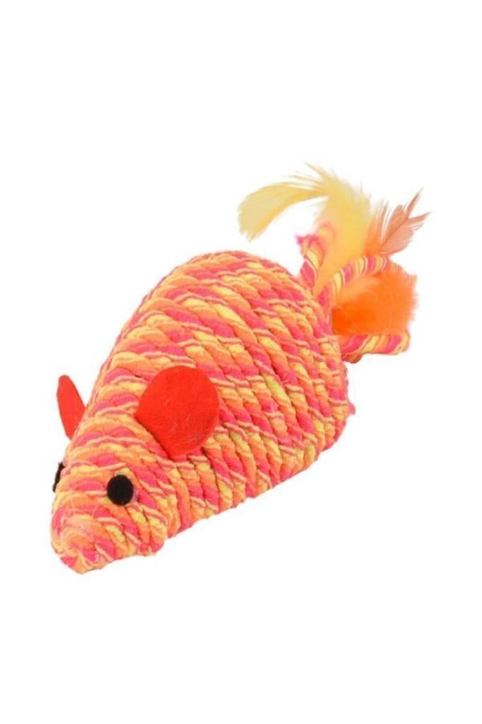 Flamingo Bibi Catnipli Sesli Fare Kedi Oyuncagi Turuncu