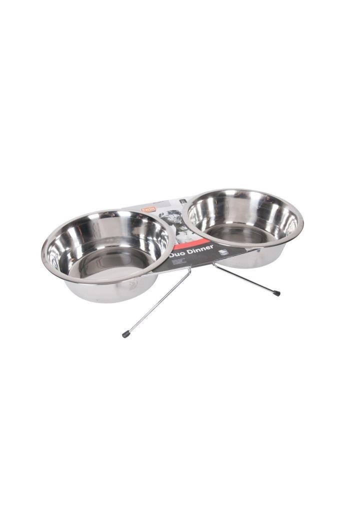 Flamingo Duo Dinner Ikili Çelik Mama Kabi 21cm 1600ml