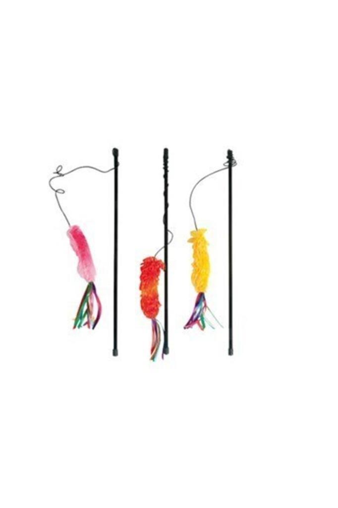 Flamingo Tüylü Kısa Kedi Oltası 25cm