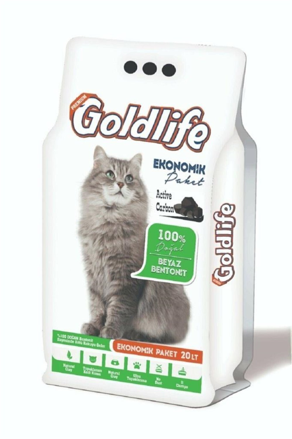 Gold Life Active Carbon Ince Taneli Kedi Kumu 20 Lt