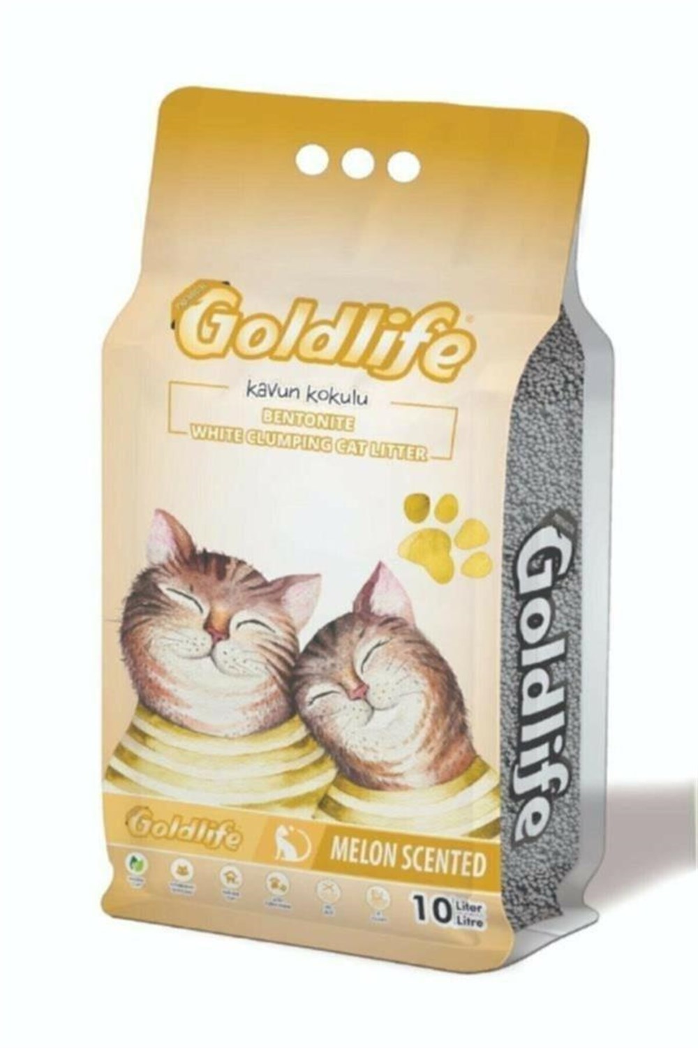 Gold Life Ince Taneli Kavunlu Kedi Kumu 10 Lt