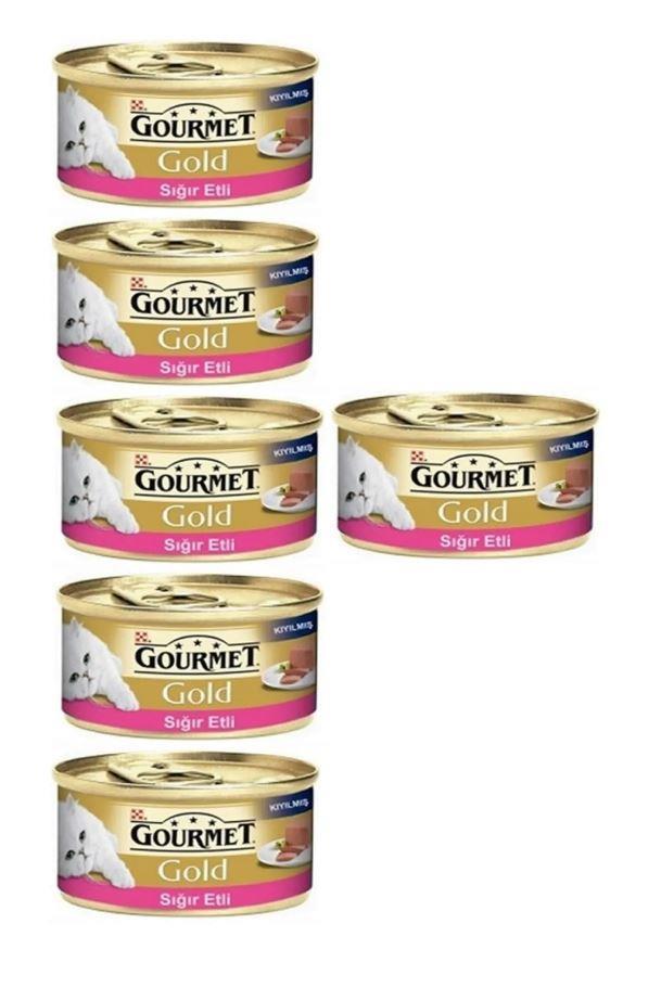 Gourmet Gold Parça Etli, Sığır Etli 85gr Yaş Kedi Kons X 6 Adet
