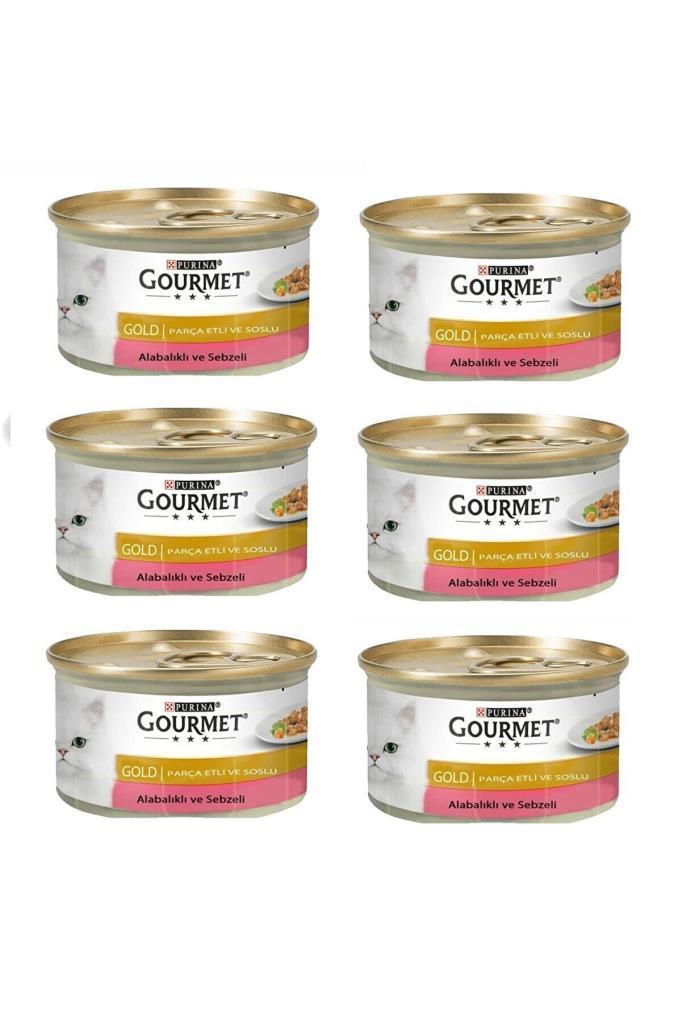 Gourmet Gold Parça Etli Soslu Alabalık Sebzeli Kedi Konservesi 85 Gr 6 adet
