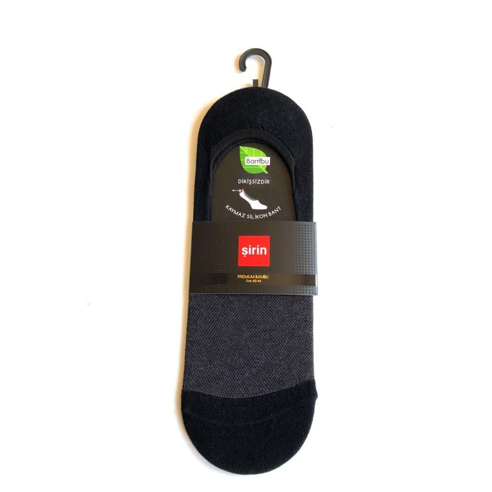 Kaymaz Silikonlu Bant Bambu Dikissiz Erkek Patik Çorap 1 Adet