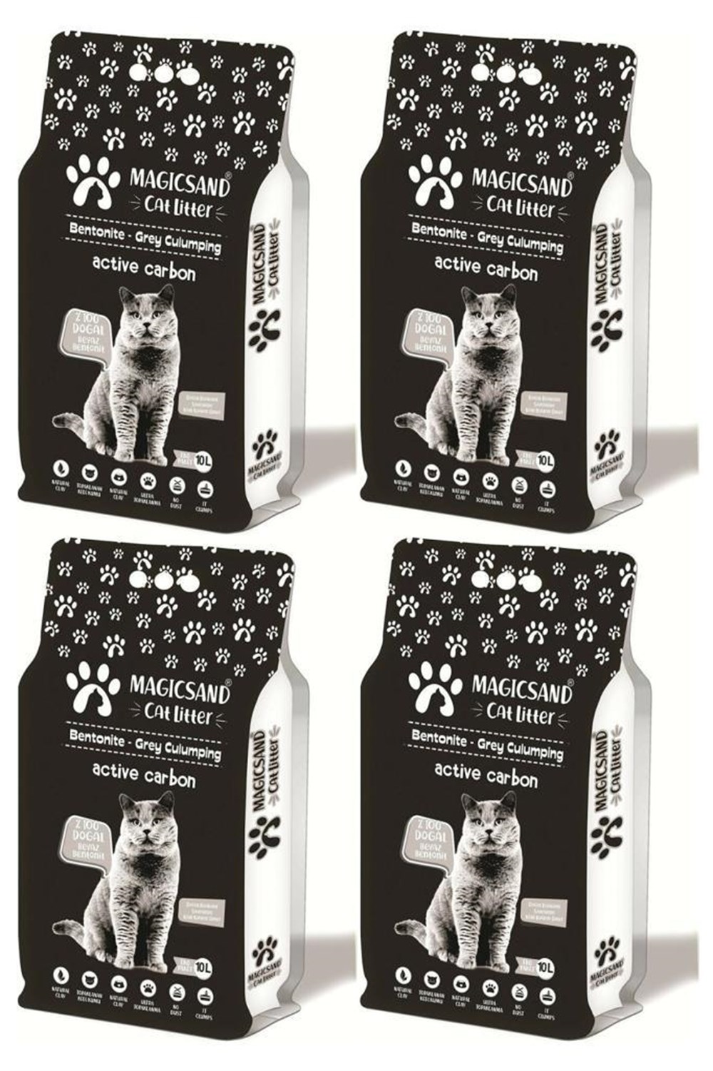 Magicsand Active Carbon Ince Tane Kedi Kumu 10 Lt 4 adet