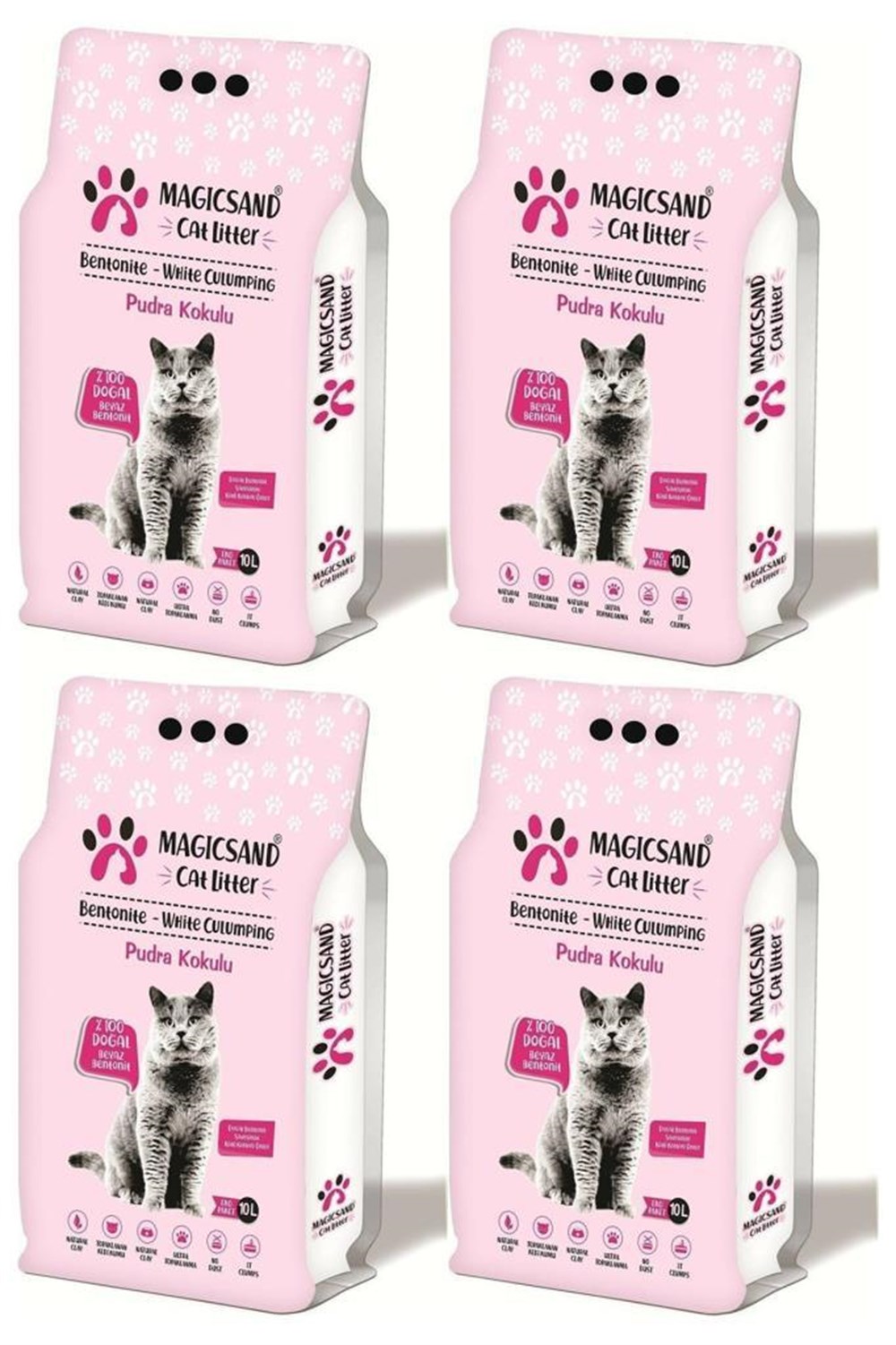 Magicsand Bebek Pudrali Kalin Tane Kedi Kumu 10 Lt 4 adet