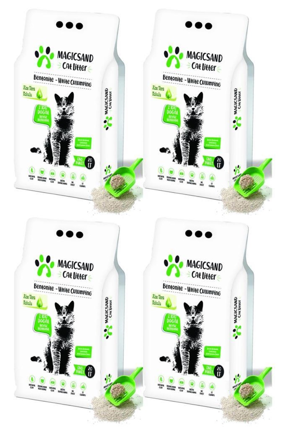 Magicsand ince taneli aloe vera kokulu 20 LT 4 adet