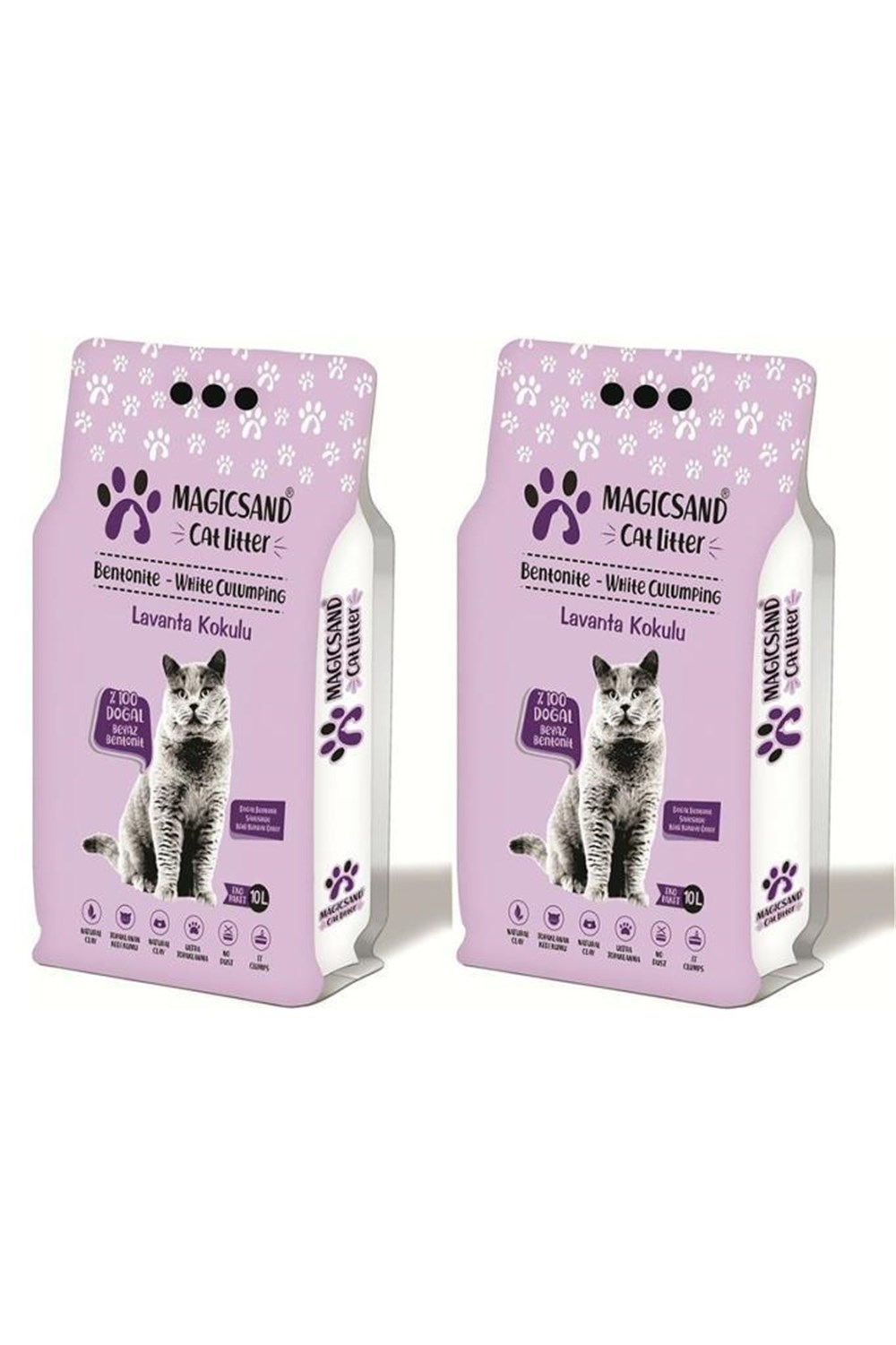 Magicsand Lavanta Koku Kalin Taneli Kedi Kum 10 Lt 2 adet