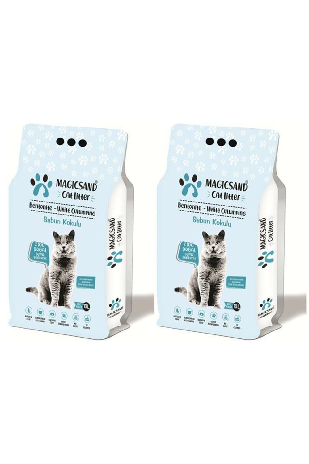Magicsand Marsilya Kokulu Kalin Taneli Kedi Kumu 10 Lt 2 adet