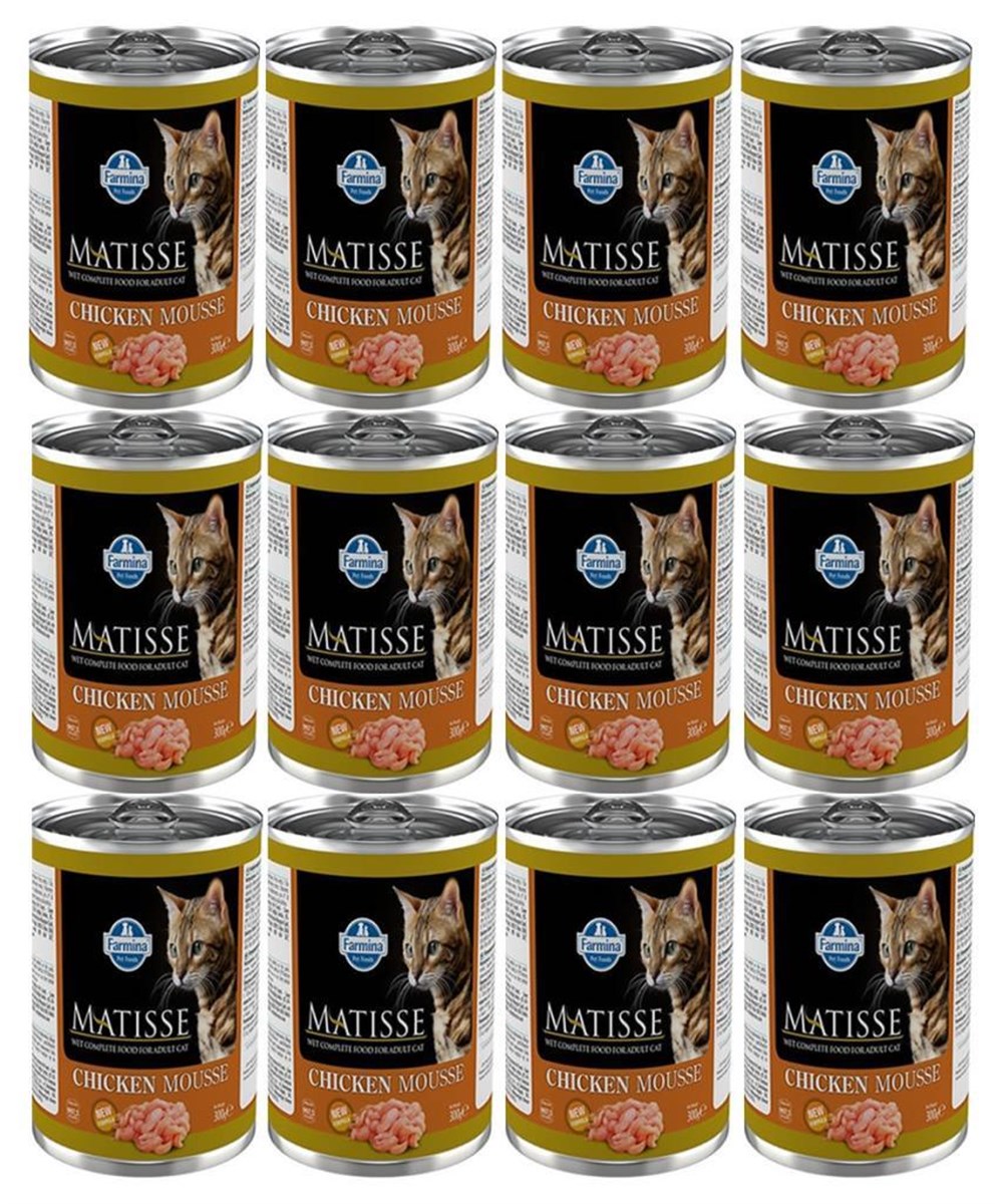Matisse Chicken Mousse TavukluKedi Konservesi 300 Gr 12 adet