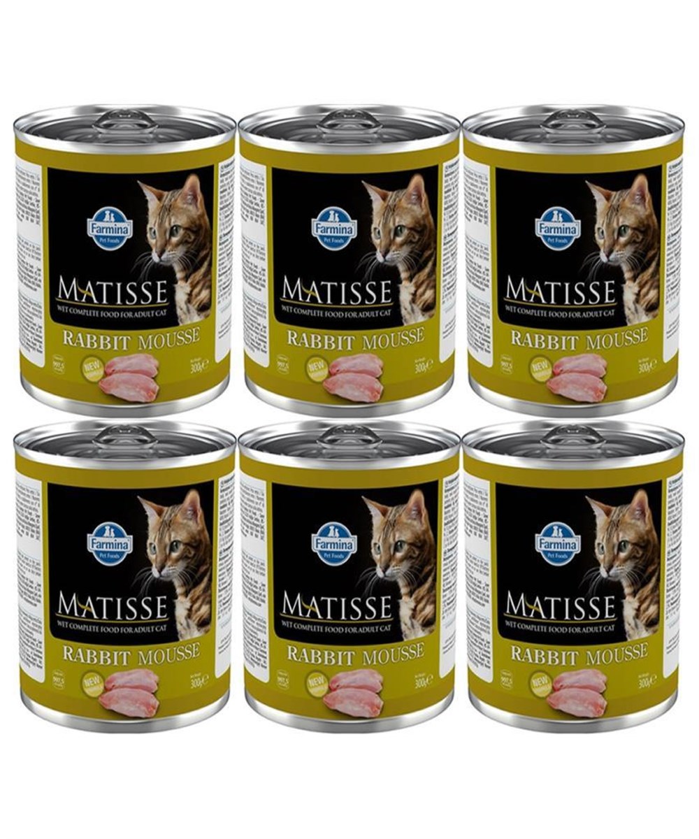 Matisse Rabbit Mousse Tavsanli Kedi Konservesi 300 Gr 6 adet