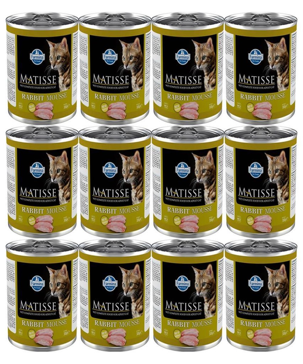Matisse Rabbit Mousse Tavsanli Kedi Konservesi 300 Gr 12 adet