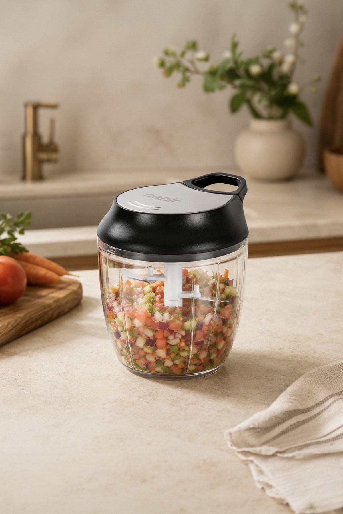 Nehir Flip 900 ml Pratik Manuel Rondo Doğrayıcı