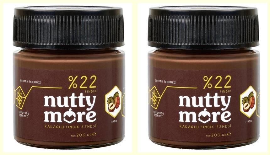 Nutty More %22 Kakaolu Fındık Ezmesi 200 gr x 2 Adet