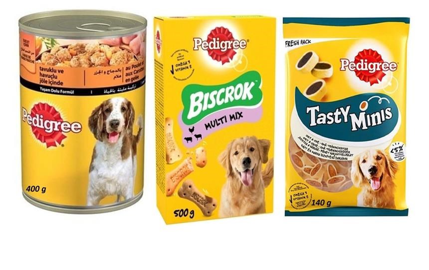 Pedigree Karışık Köpek Maması ve Ödül Paketi (Toplam 44 Parça)