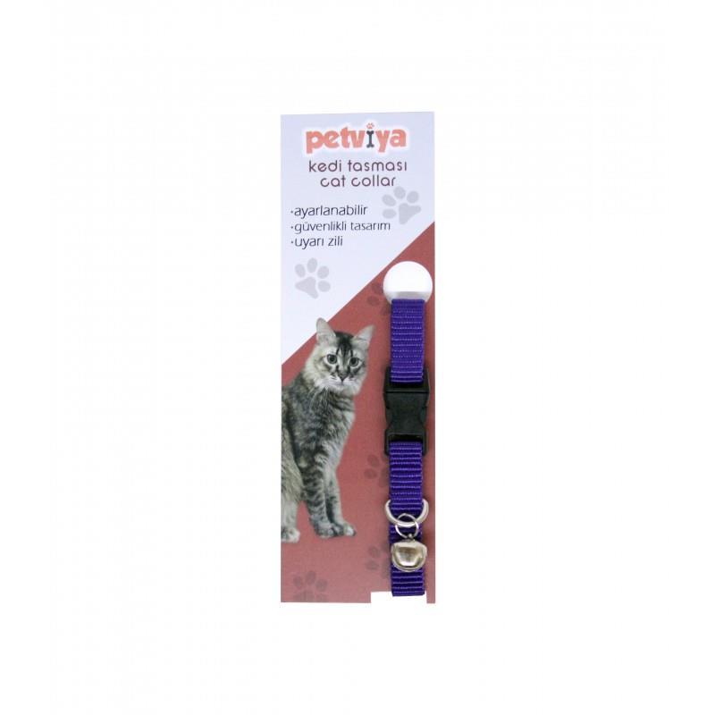 Petviya Ayarlanabilir Zilli Kedi Boyun Tasması Mor