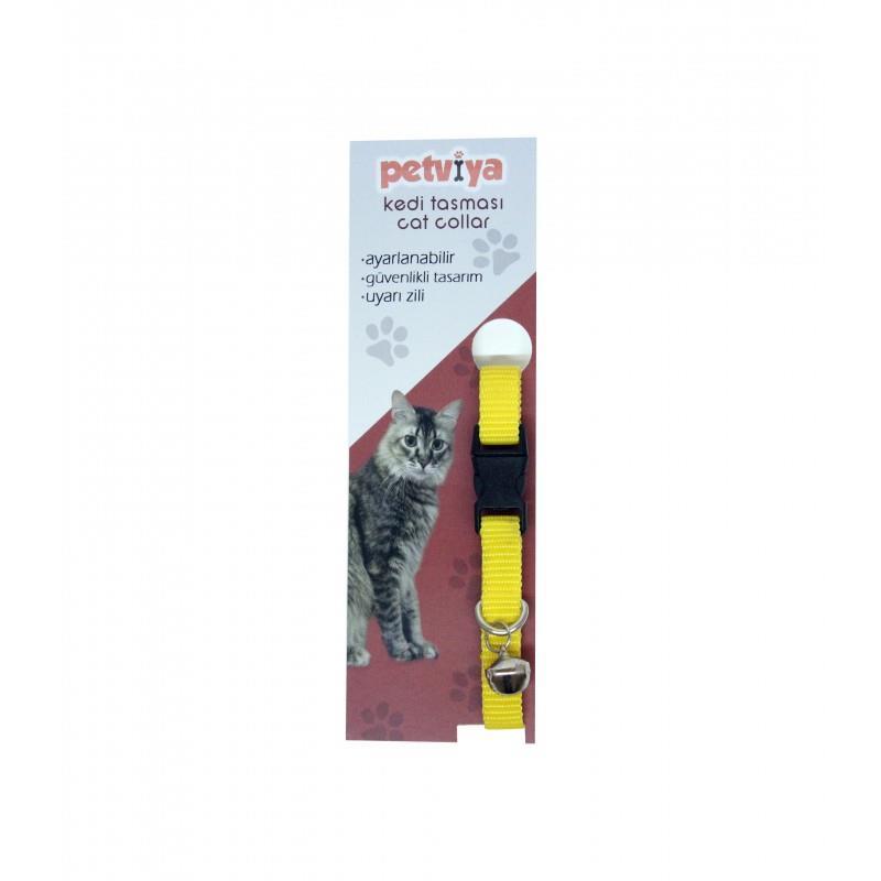 Petviya Ayarlanabilir Zilli Kedi Boyun Tasması Sarı
