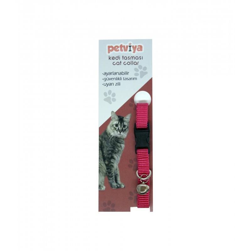 Petviya Ayarlanabilir Zilli Kedi Boyun Tasması Pembe