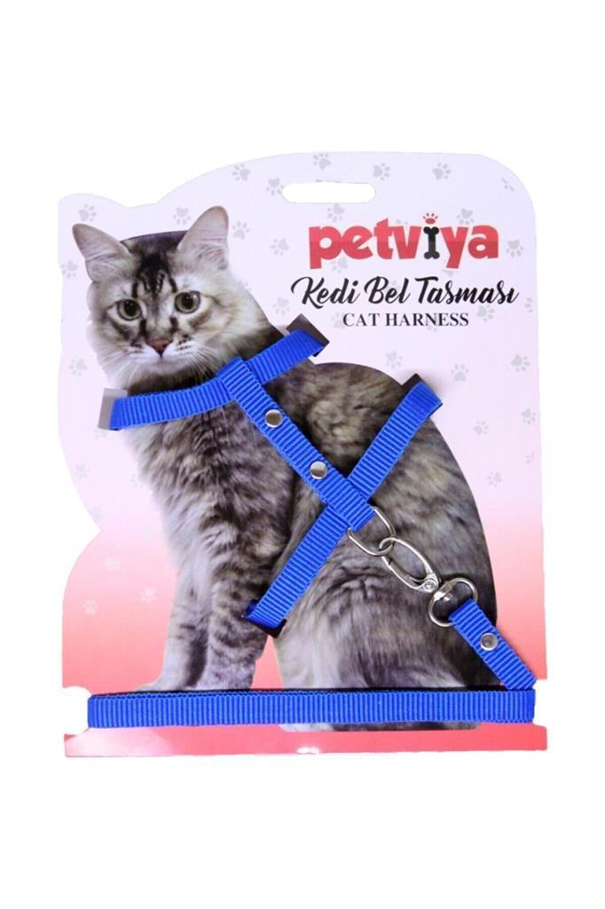 Petviya Kedi Göğüs (Bel) Tasması Mavi