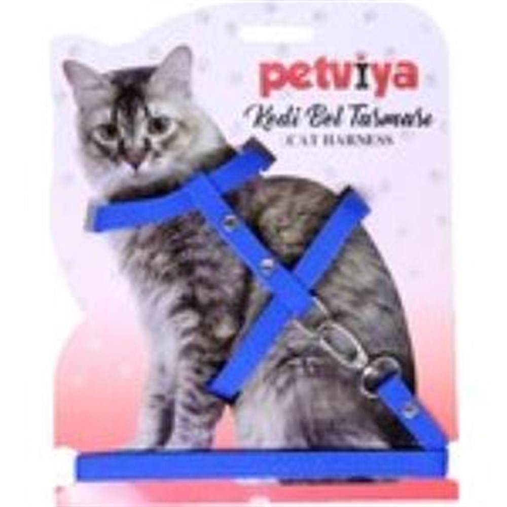 Petviya Kedi Göğüs (Bel) Tasması Mavi