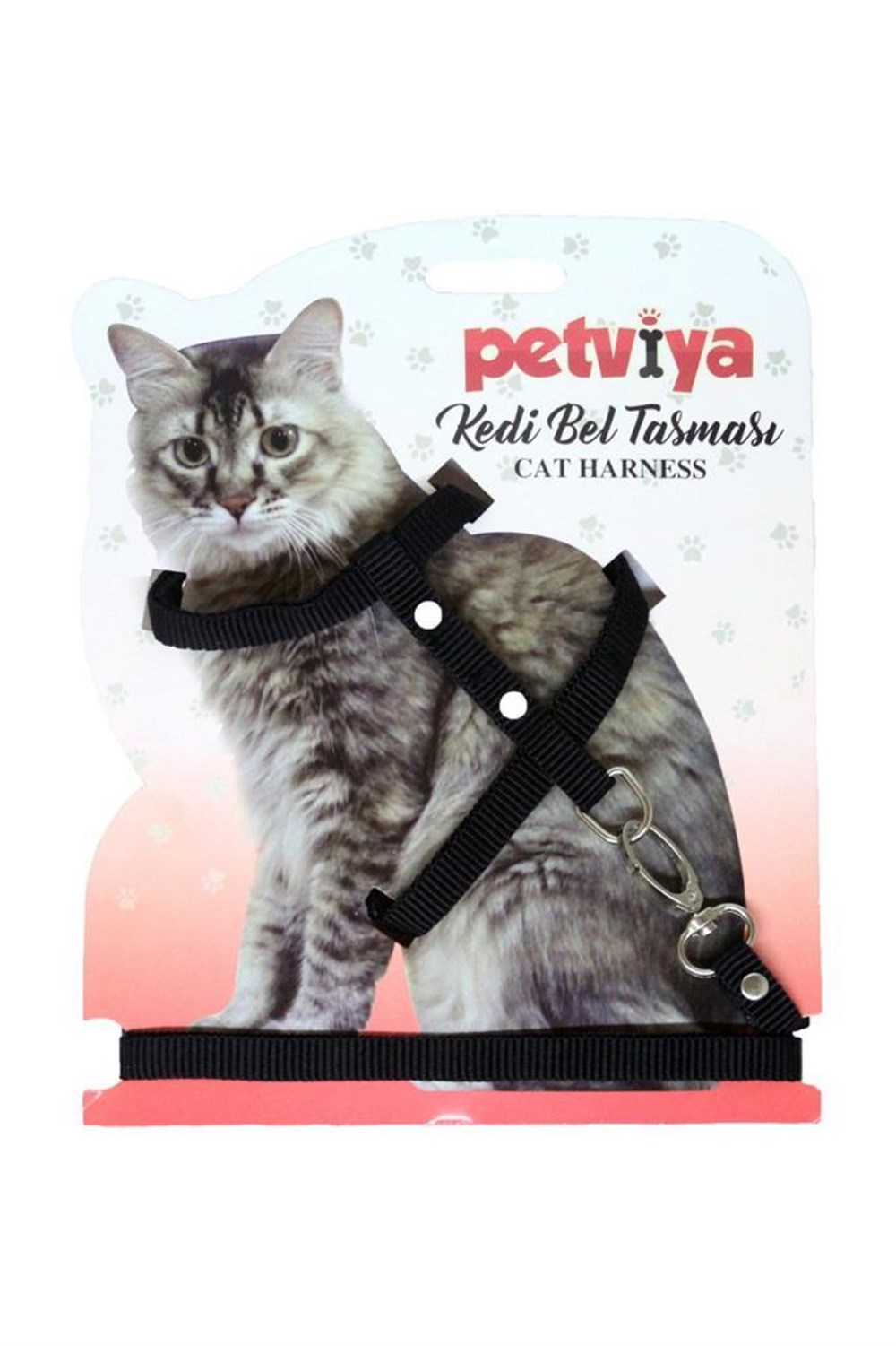 Petviya Kedi Göğüs (Bel) Tasması Siyah