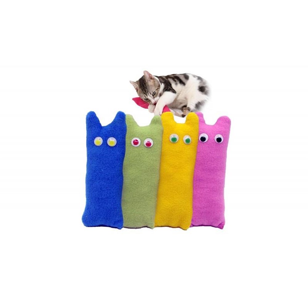 Petviya Oynar Gözlü ve Çıngıraklı Kedi Oyun Yastığı 16X6 Cm