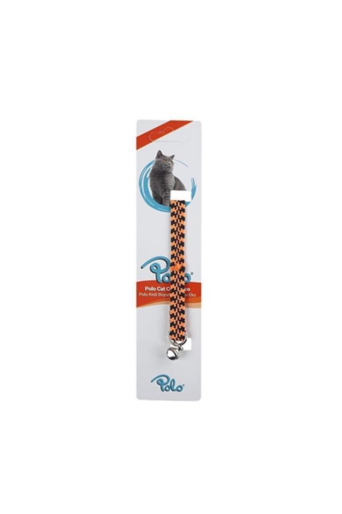 Polo kedi boyun tasmasi elastik turuncu-siyah