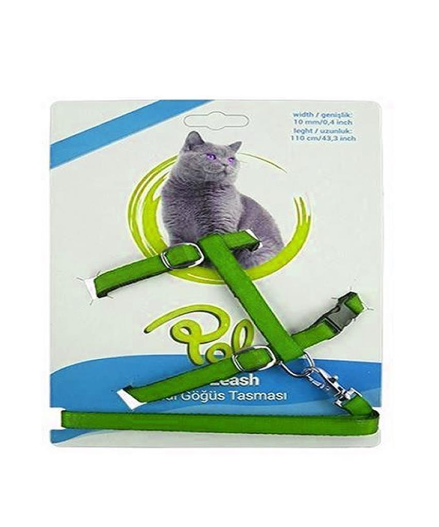Polo kedi gögüs tasmasi açık yeşil