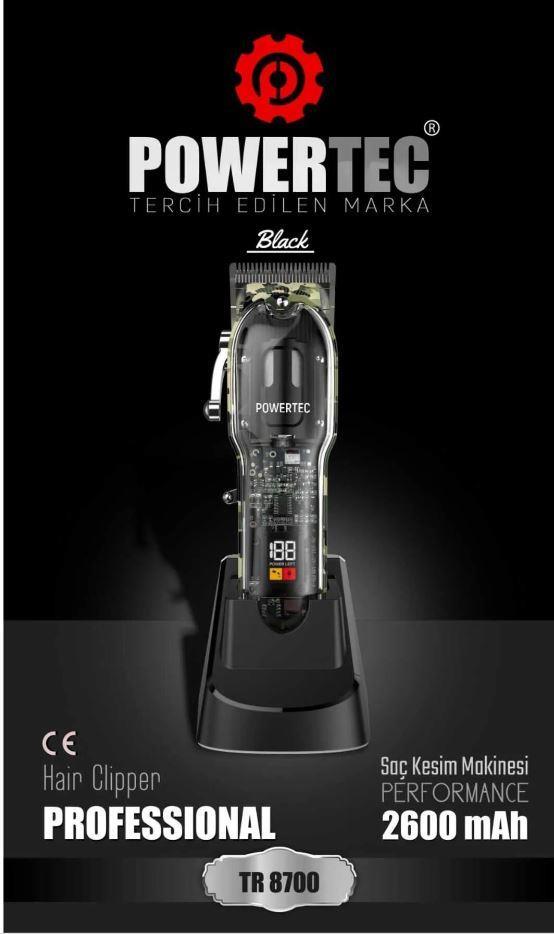 Powertec TR-8700 Tıraş Makinesi Siyah