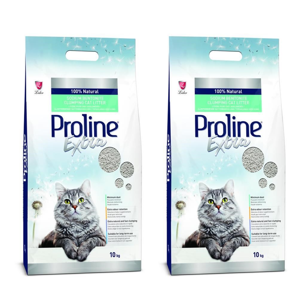 Pro Line Ekstra Bentonit Topaklanan Kedi Kumu 10 Kg*2 Adet