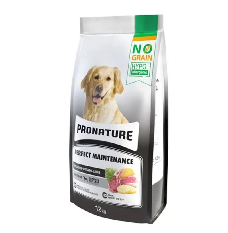 Pronature Hypo-Allergenic Kuzu Etli Enginarlı Ve Patatesli Tahılsız Yetişkin Köpek Maması 12 Kg