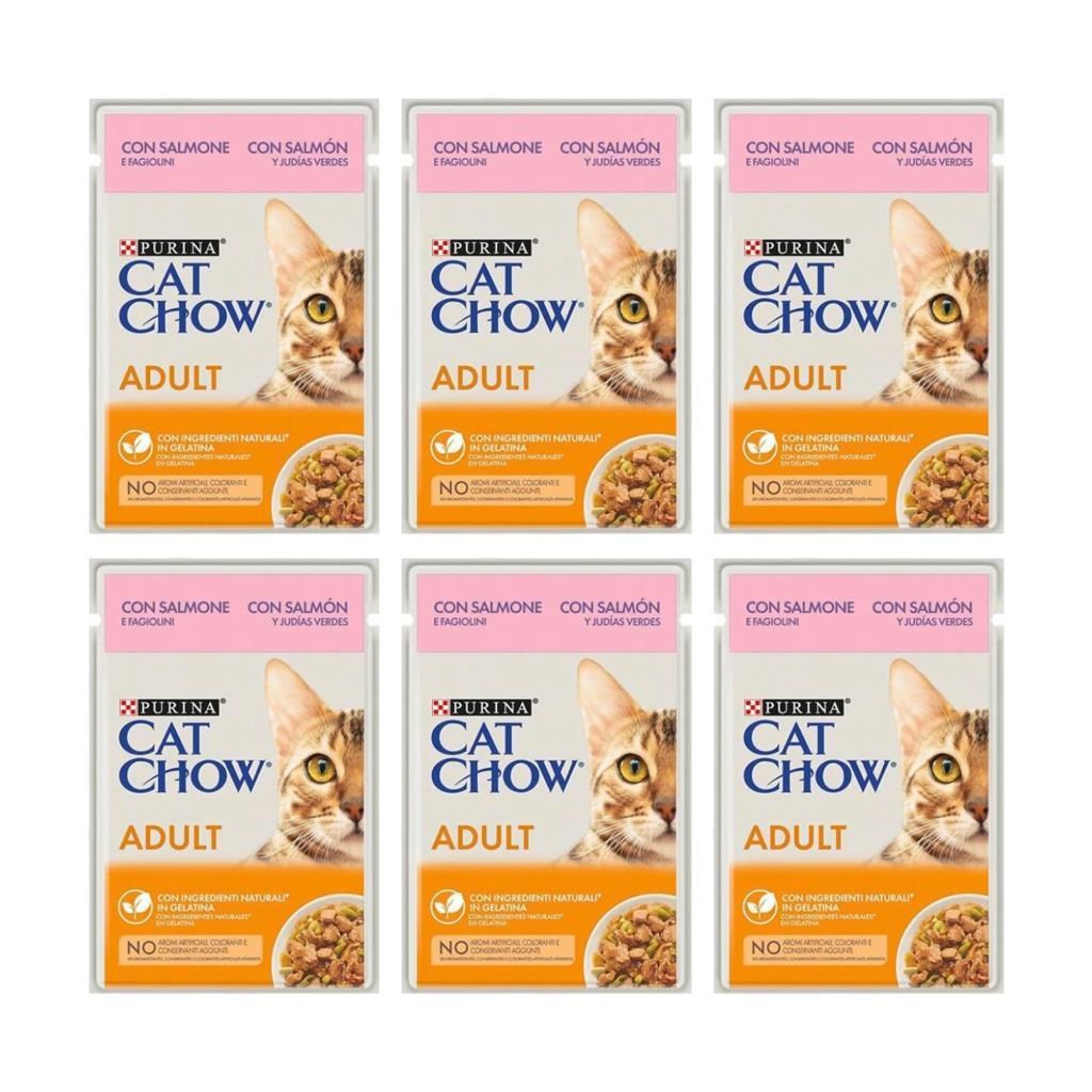 Purina Cat Chow Somonlu Yetişkin Kedi Yaş Maması 85 Gr X 6 Adet