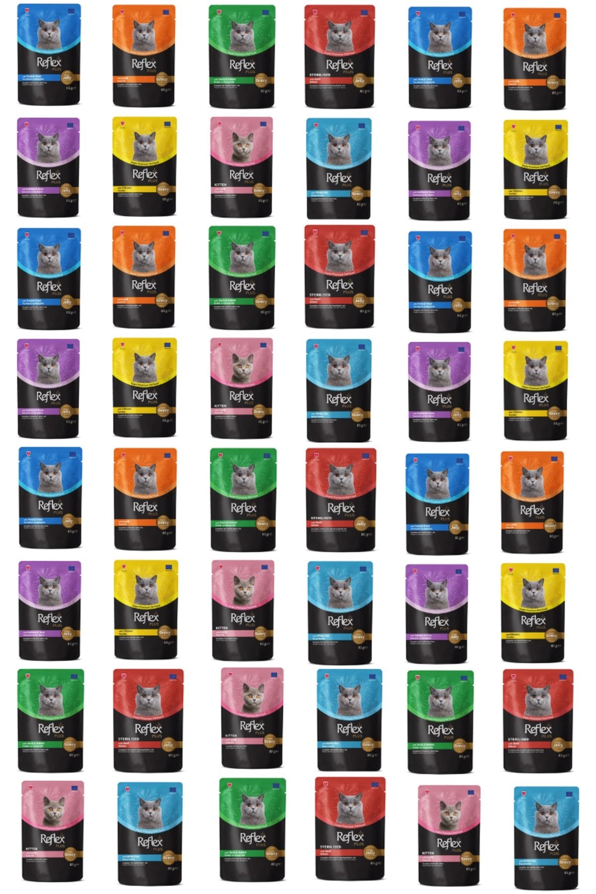 Reflex Karışık Soslu Kedi Yaş Maması Kedi Pouch 85 Gr - 48 Adet