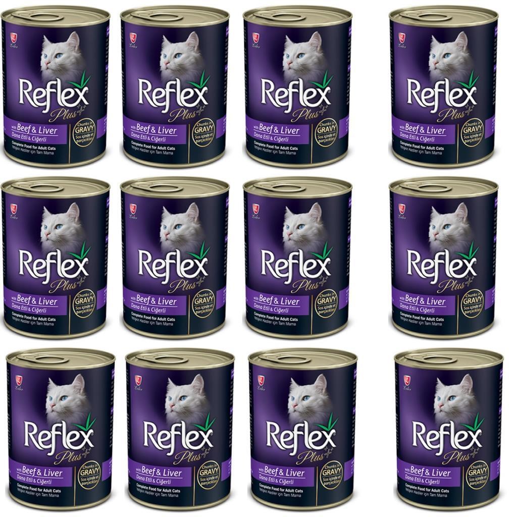 Reflex Plus Biftek Ve Ciğerli Soslu Kedi Konservesi 400 Gr 12 Adet