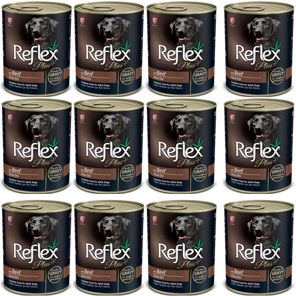 Reflex Plus Biftekli Et Parçacıklı Köpek Konservesi 400 Gr 12 Adet