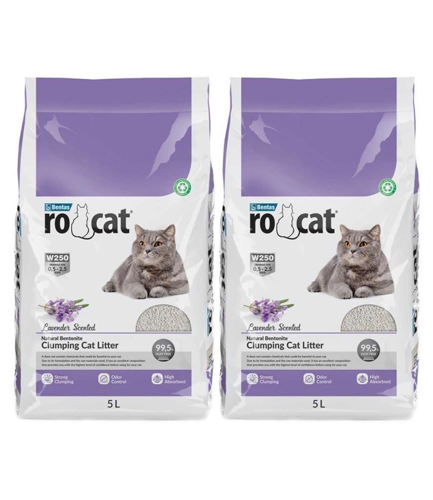 Rocat Topaklanan Kedi Kumu Lavanta 5 Lt 2 adet