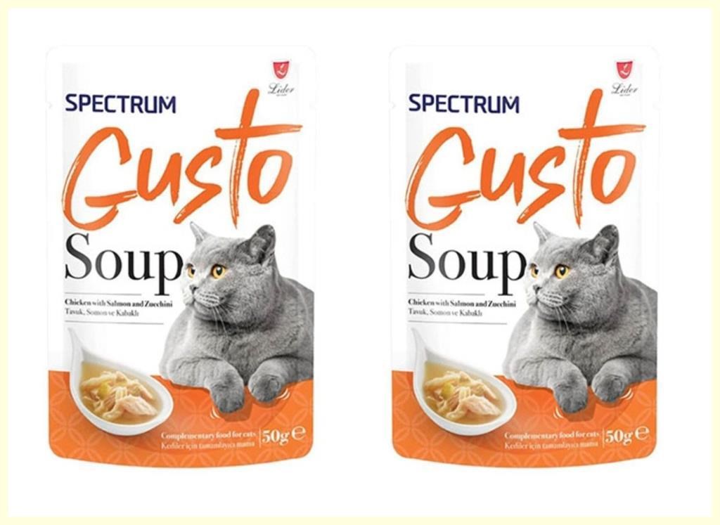 Spectrum Gusto Tavuk Etli Somon ve Kabaklı Kedi Çorbası 50 Gr*2 ADET